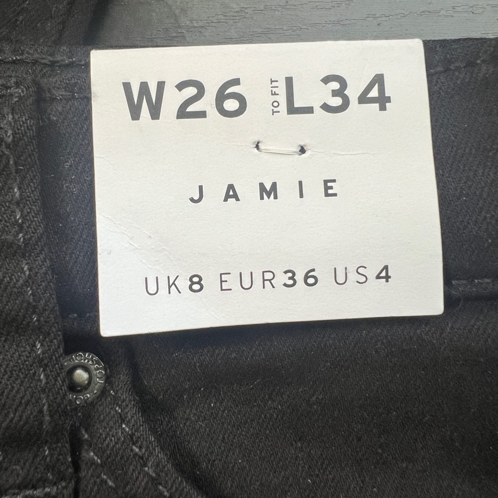 Topshop high rise Jamie jeans in black size 26x34 / 4 - skinny NWT - Picture 6 of 9